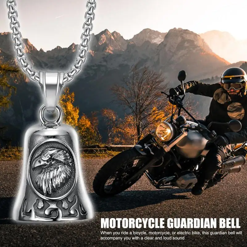 

Vintage Ornament Motorcycle Guardian Bell Charm Riding Bell Necklace For Men Motorcycle Accessories With Stainless Steel Chain