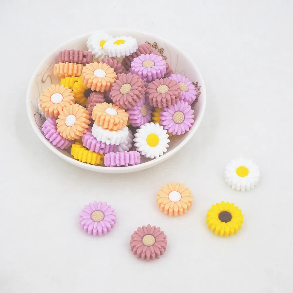 Chenkai 10 шт. бусины в виде подсолнуха детские силиконовые не содержащие бисфенола А