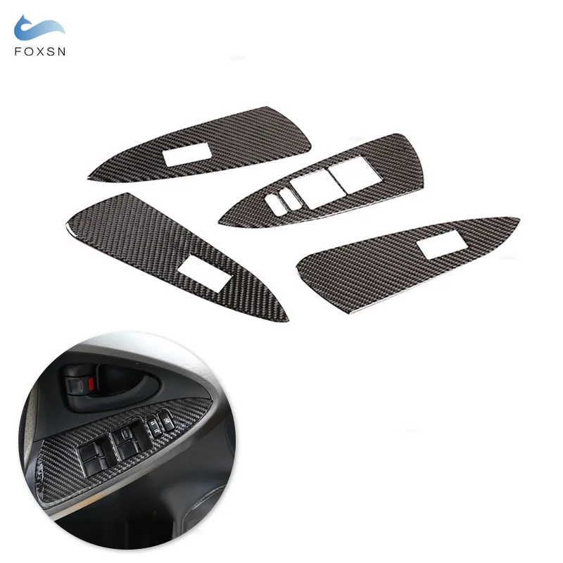 

For Toyota Rav4 RAV 4 2006 2007 2008 2009 2010 2011 2012 Car Interior Door Window Lift Switch Frame Cover Carbon Fiber Stickers