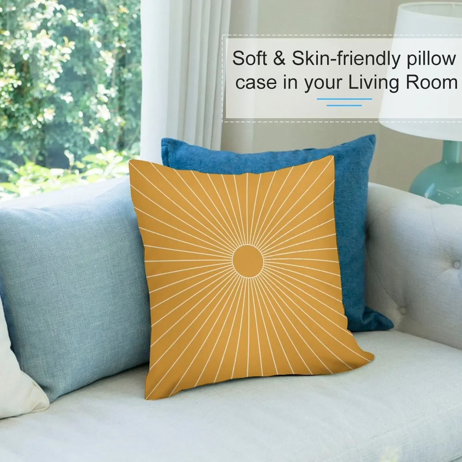 Бохо Sun Rays Горчично-желтая декоративная подушка Наволочки для домашнего декора