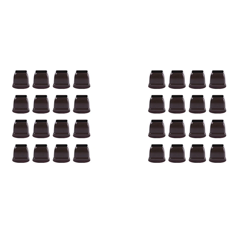 

32 Pcs Brown Silicone Chair Leg Floor Protectors, Square Chair Leg Caps With Wrapped Felt, Fit: 0.75 Inch-1.0 Inch