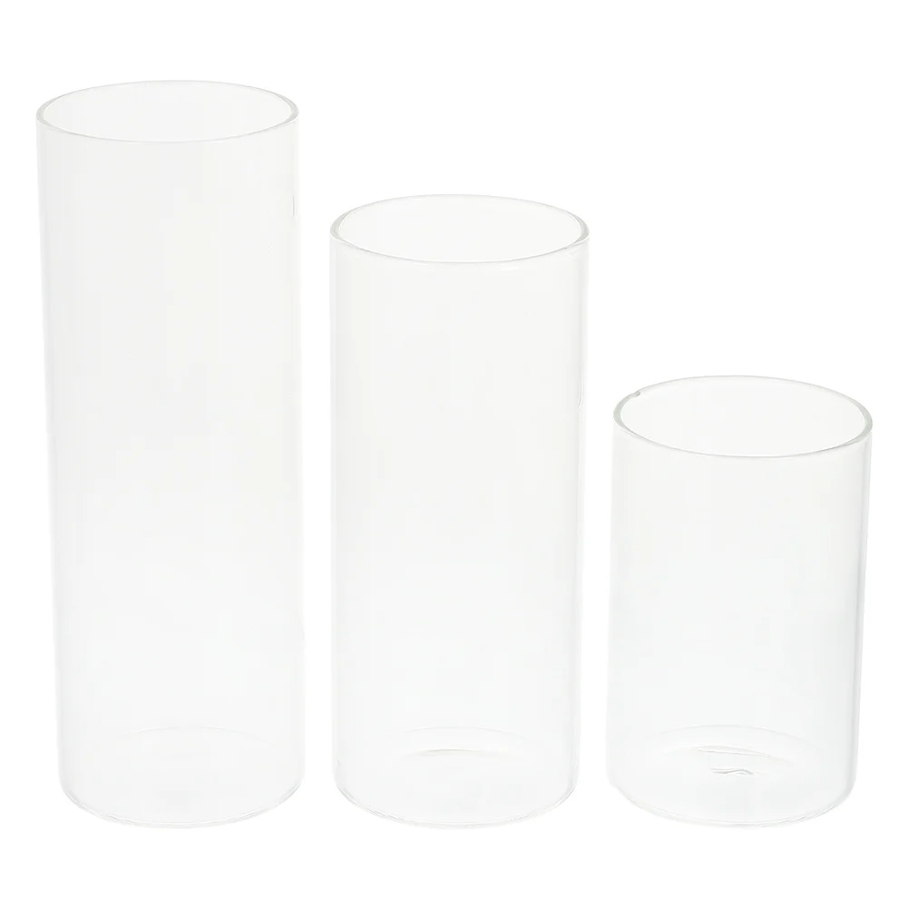 

Glass Holder Clear Cylinder Chimney Votive Tube Cover Vase Replacement Transparent Cups Tealight Lamp Tall Vases Christmas