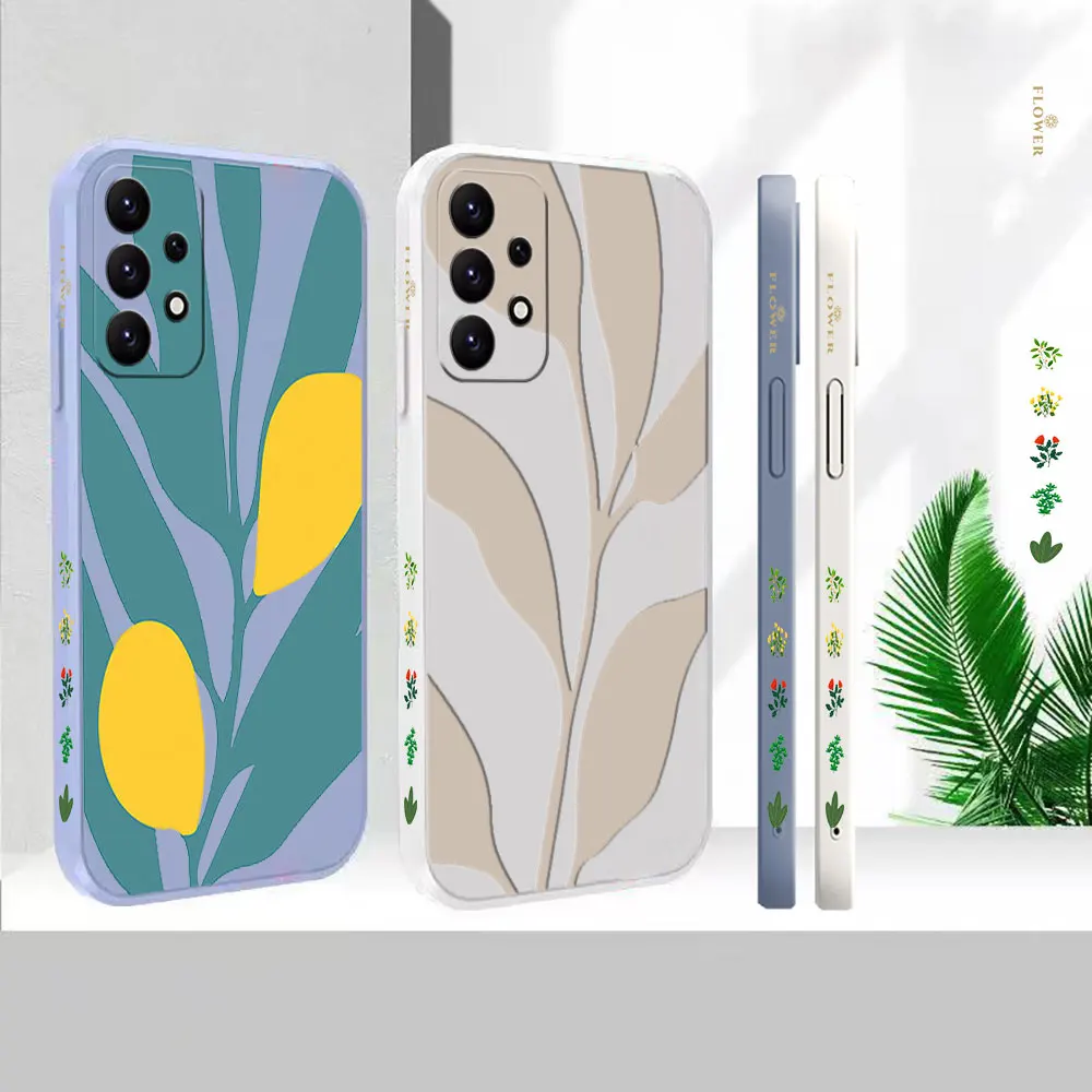 

Art Plants Leaf Case For Samsung A91 A73 A72 A71 A53 A52 A51 A42 A33 A32 A31 A23 A22 A21S A13 A12 A02S AO3S 4G 5G Case Cover