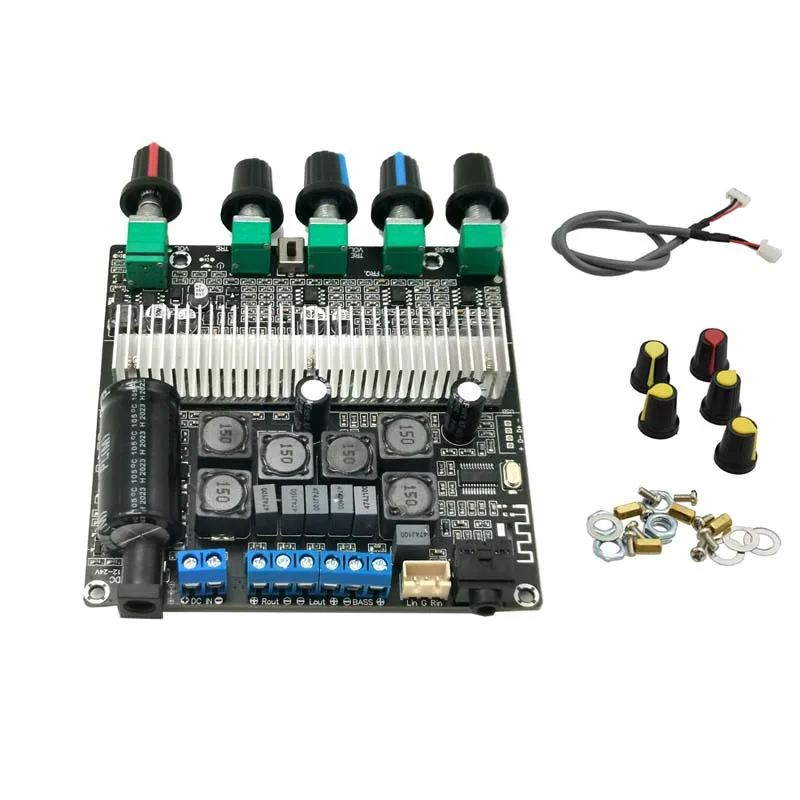 

DLHiFi TPA3116D2 DC Bluetooth 5.0 Subwoofer Audio Amplifier 2.1 Channel Power 2*50W+100W Bass TPA3116 Amplifiers Board