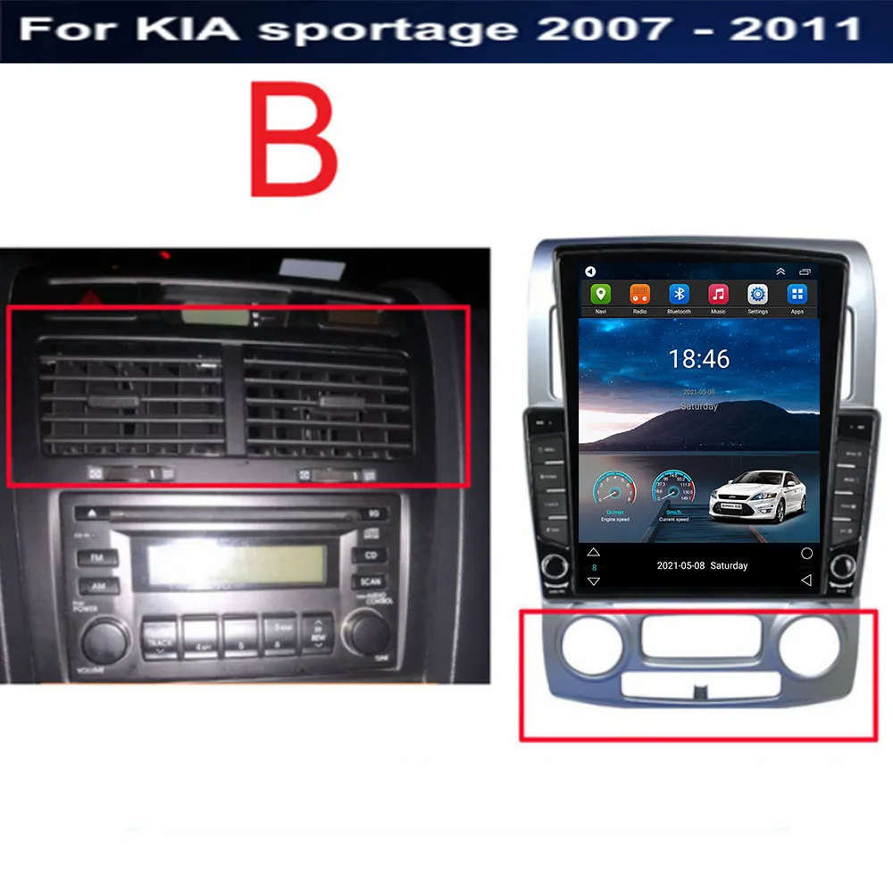Автомагнитола 4G Carplay Android для KIA Sportage 2007-2011 2 Din экран 9 7 дюйма Tesla автомобильный