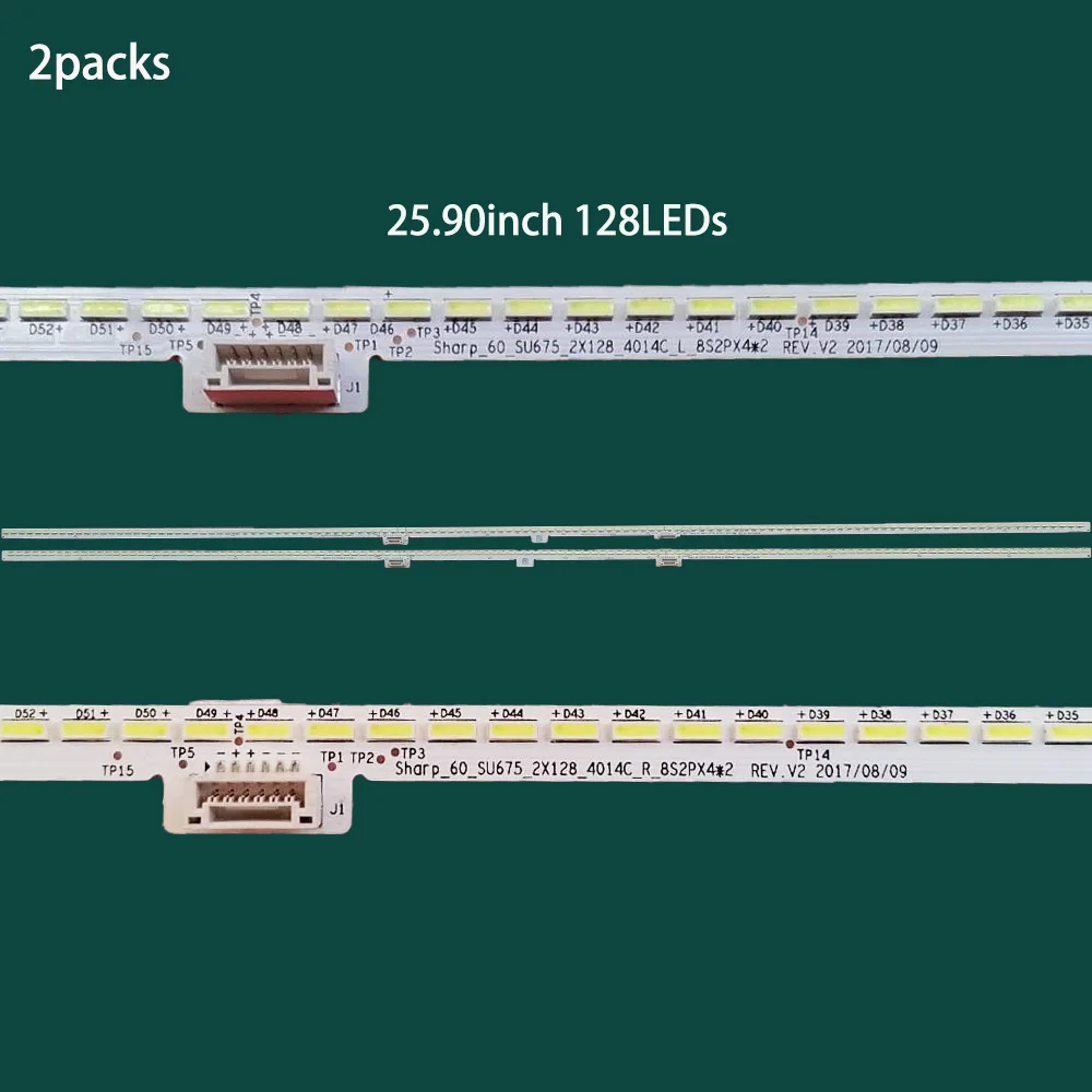 

2pcs x LED Backlight for Sharp LCD-60SU676A 60SU675A SHARP_60_SU675_2X128_4014C_L/R YFPCB-01 128-LEDs