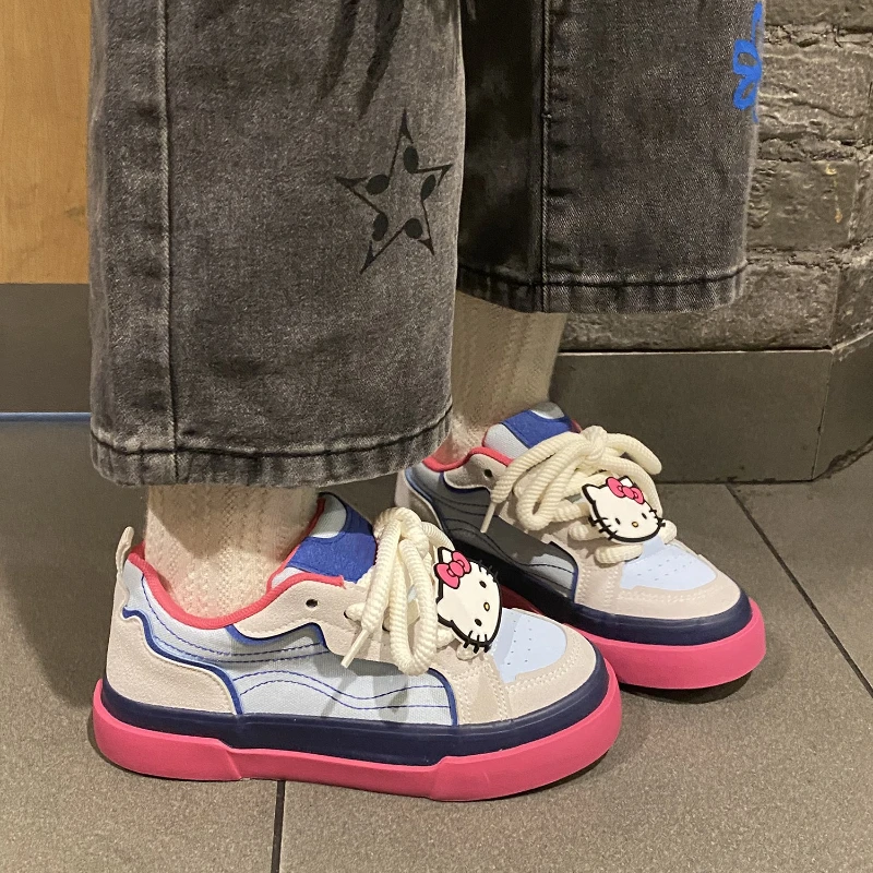 

Winter Women's Shoes Platform Splicing Shoes Cartoon Cat Decoration Skateboard Shoes Fashion Casual Shoes Ladies Sneakers Women
