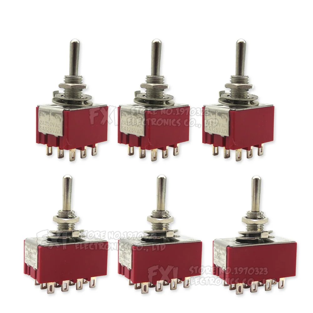 1PCS/LOT 9/12 Pin Miniature Toggle Switc MTS-302/303/402/403 ON-ON ON-OFF-ON High Quality