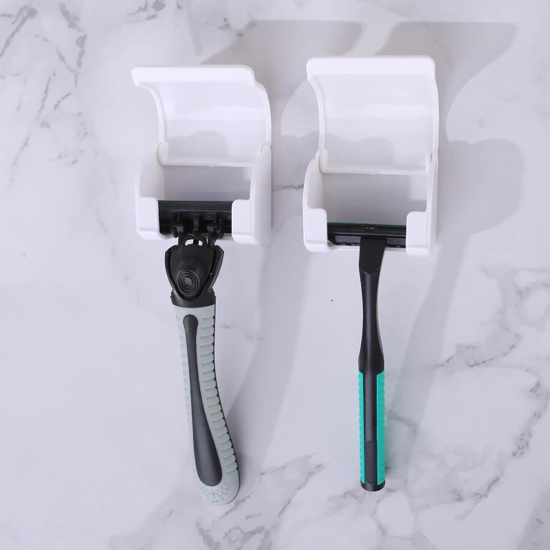 Holder Storage Bathroom Accessories Plastic White Free Punch Hookwall Suction Cup Brush Blade Holder