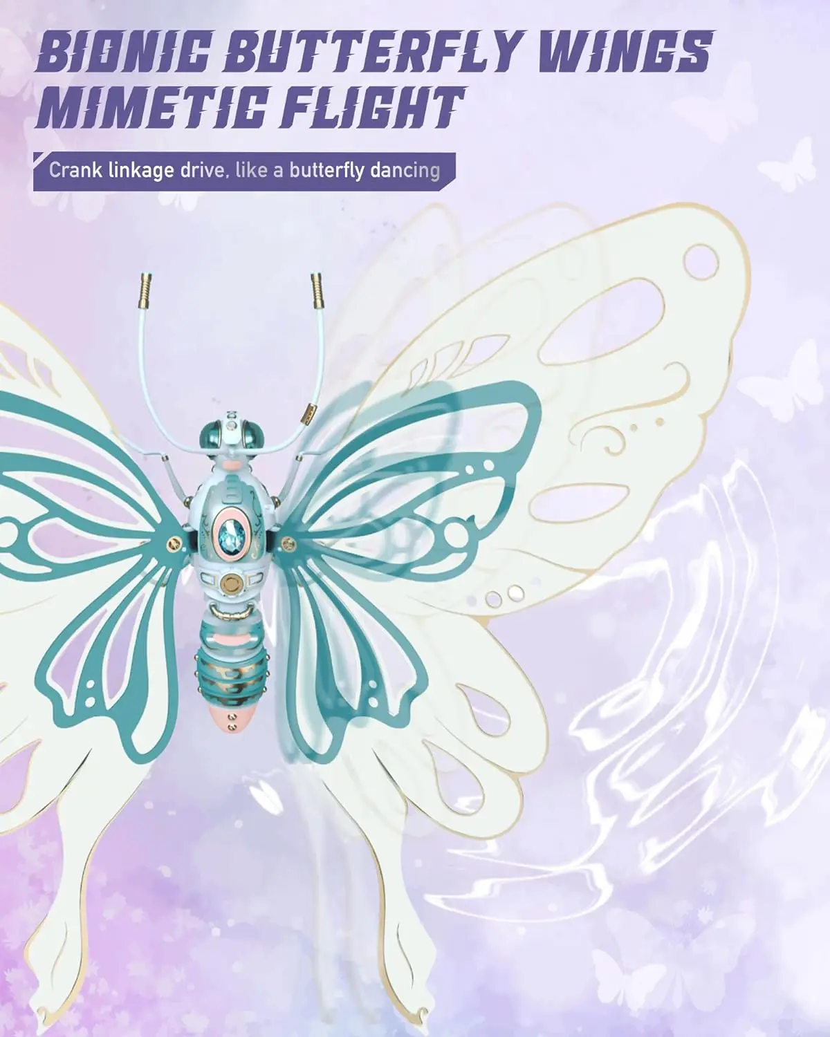 Металлическая головоломка Robotime Rokr 3D в виде бабочки со светодиодной подсветкой