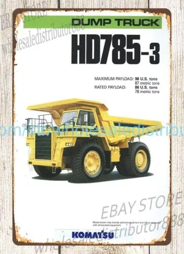 Позашляховый самосвал Komatsu 1990-х годов жестяная вывеска для горнодобывающей