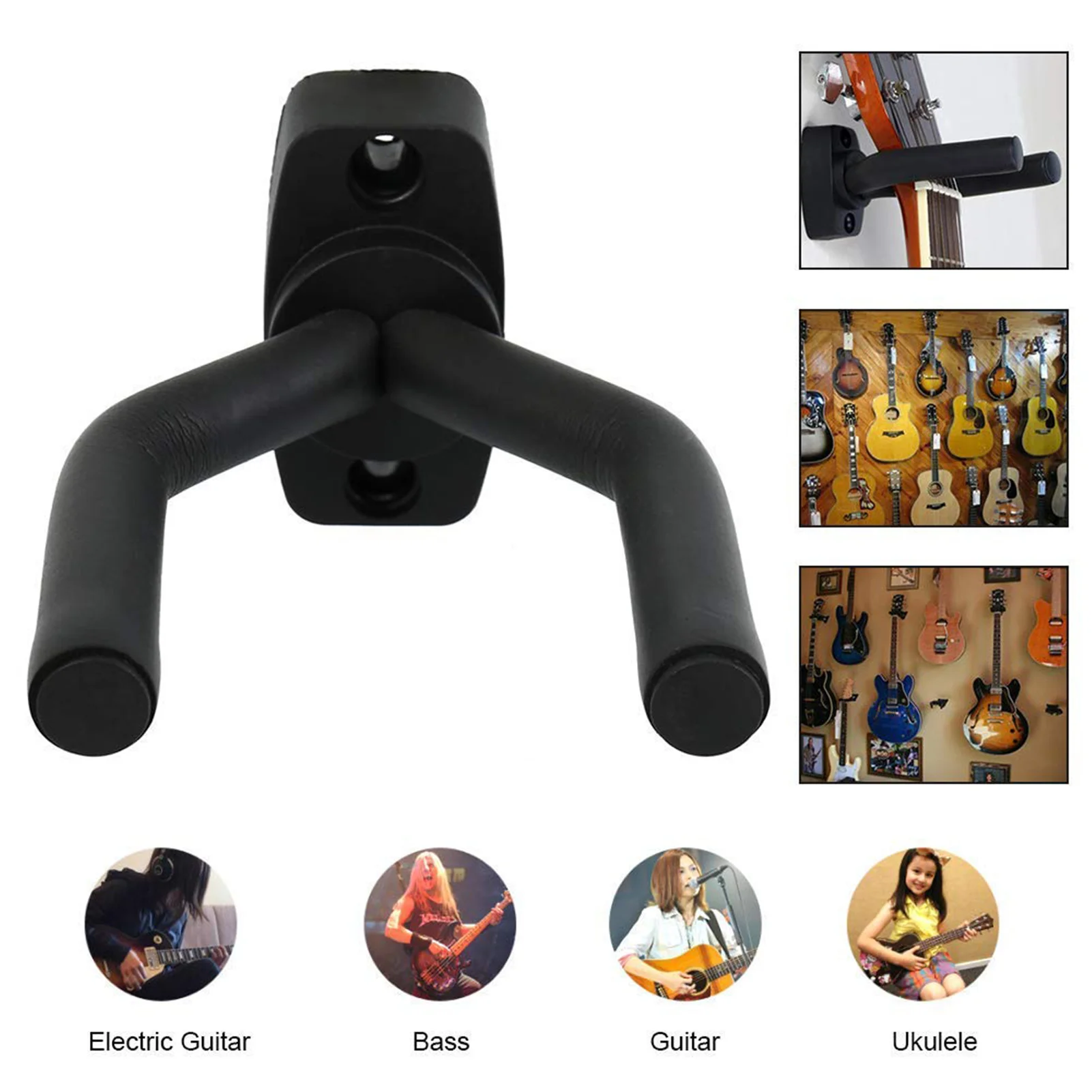 

Guitar Hanger Guitar Wall Mount With Rubber Coating Guitar Hooks For Wall Guitar Accessories Easy To Install Rotatable Yoke