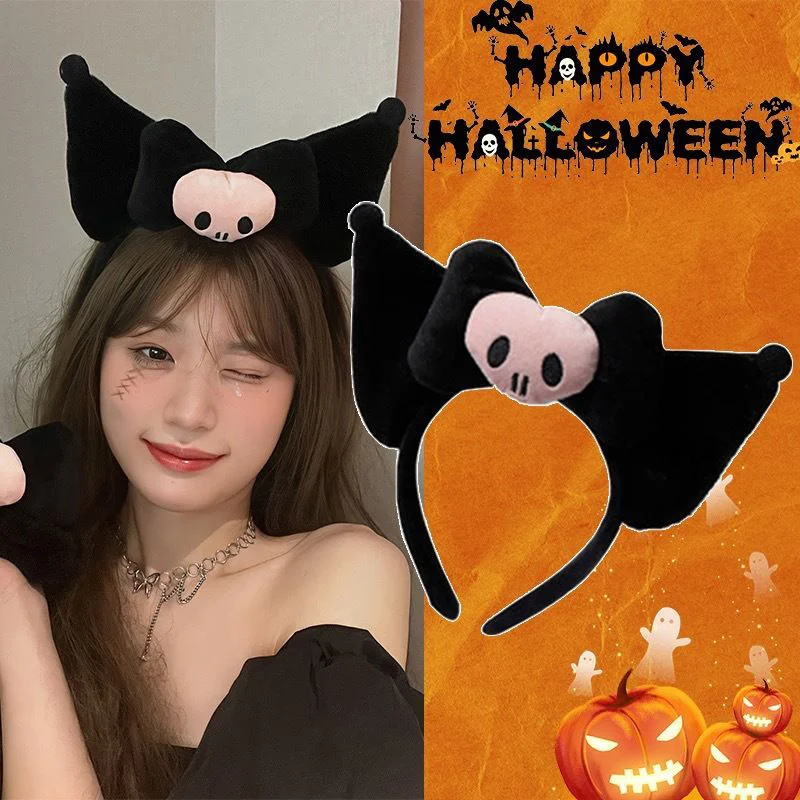 Повязка на голову Kuromi для косплея милый женский ободок аксессуары волос Хэллоуин