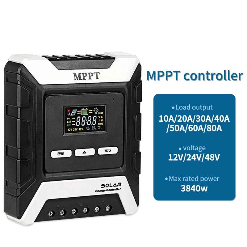 

MPPT Solar Charge Controller 40A 60A 80A 80VDC PV System Solar Panel Controller For 12V 24V 48V LiFePO4/Lithium/Lead Acid Gel