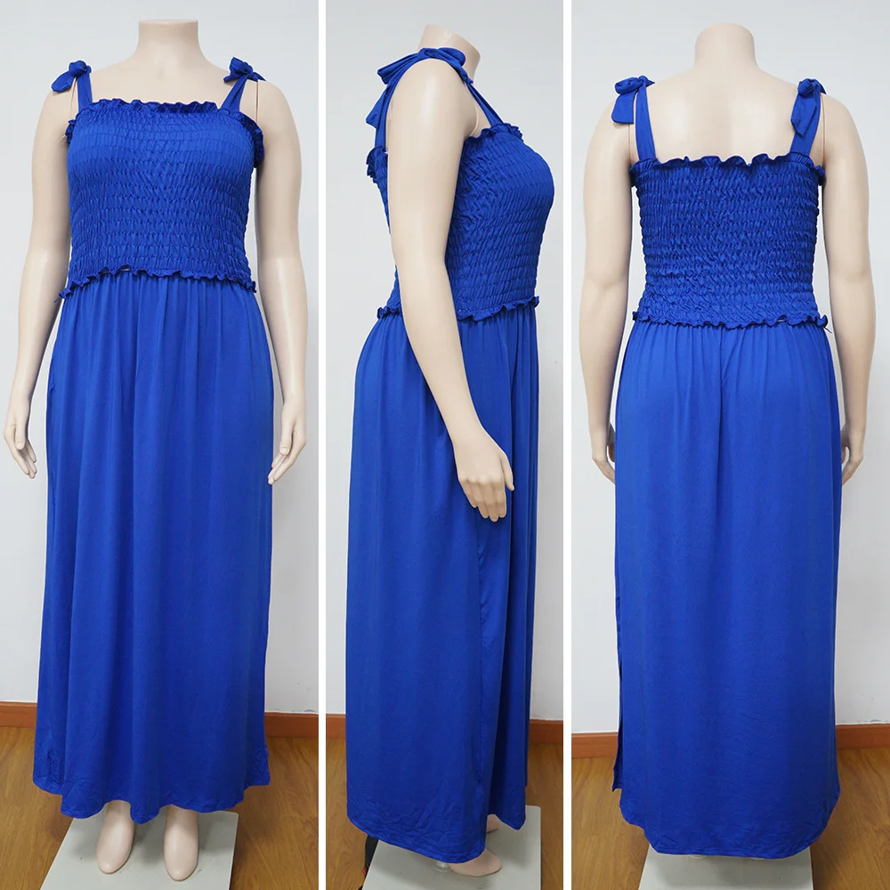 Plus Size Summer 2023 Women Dresses 4xlwholesale Sexy Elegant Party Halter Loose New Full Length Dress Street 3xl 4xl 5xl 6xl