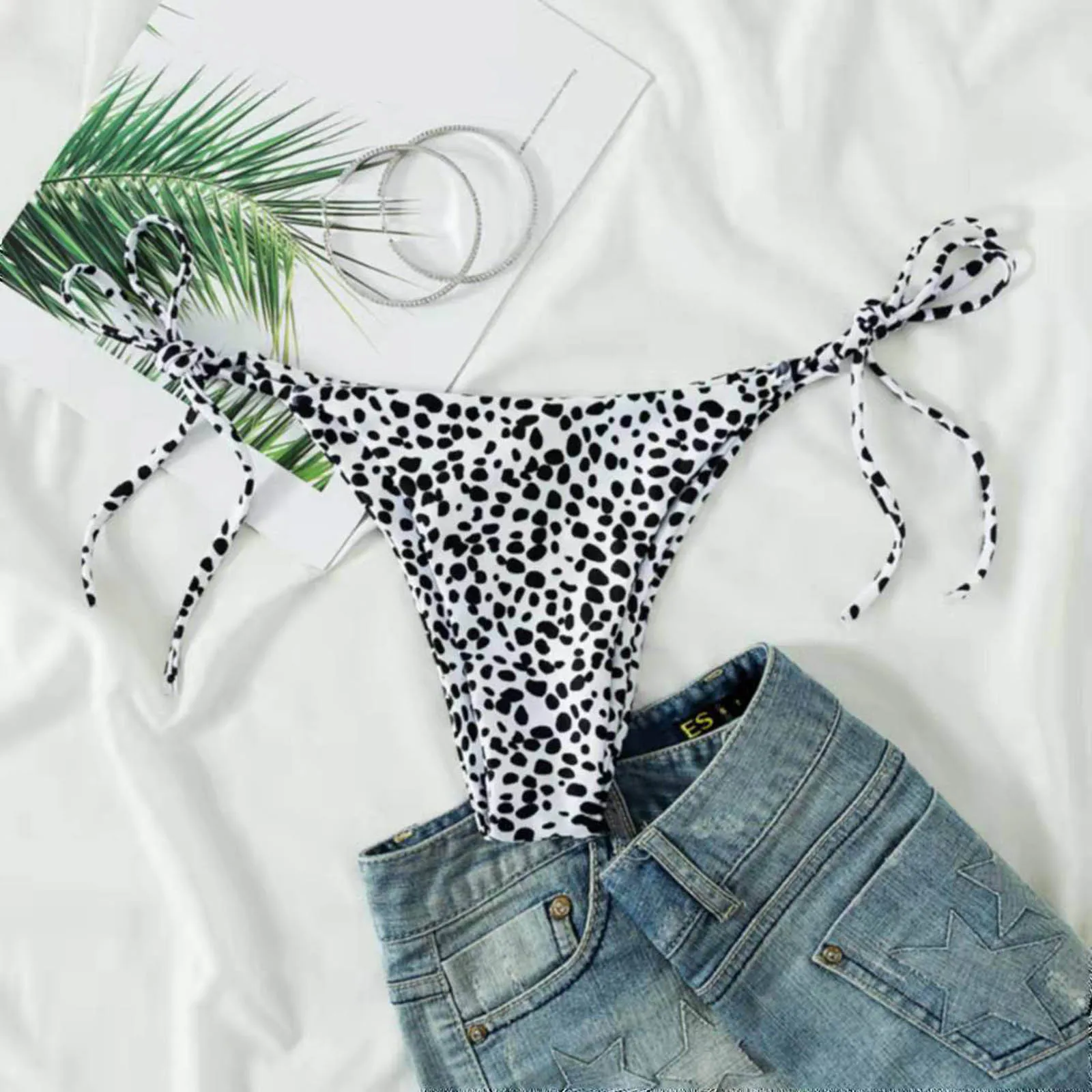 

Леопардовые Трусики-бикини для женщин, 2022 жесткое бикини с регулируемыми боковыми завязками, бразильские трусики-танга, купальный костюм, п...