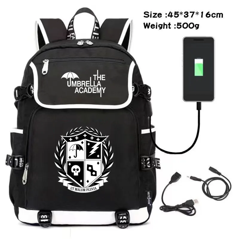 

The Umbrella Academy Backpack Men Teenager Rucksack for School Boys Girls Baakbag Bags Women Usb Laptop Travel Mochila Escolar