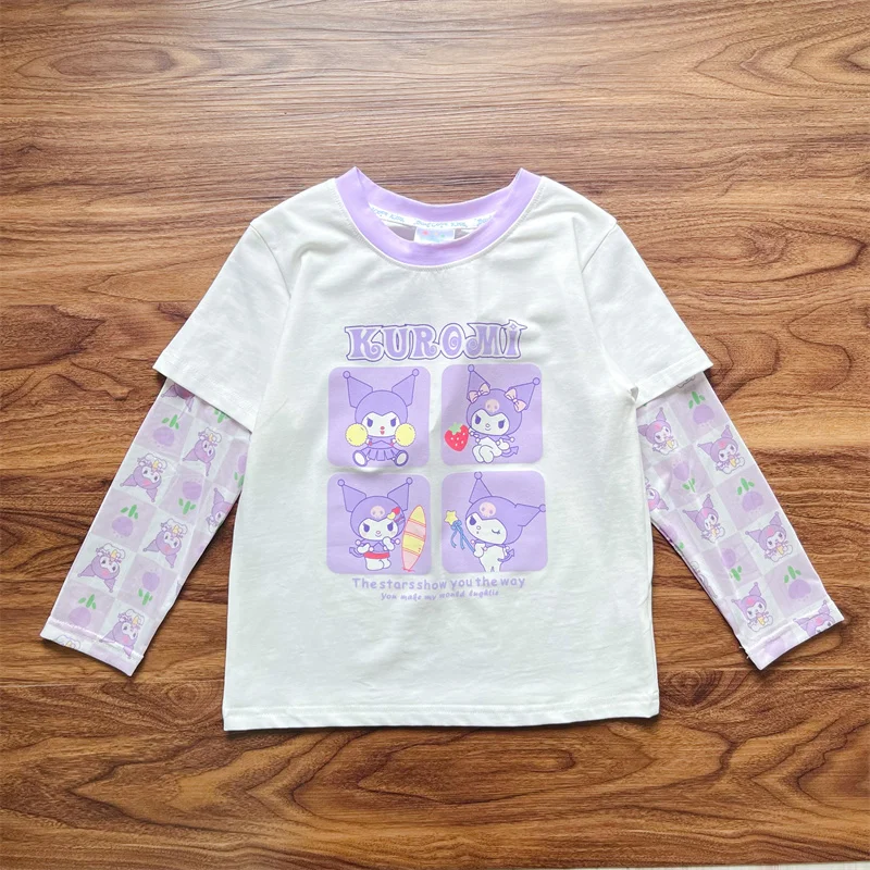 Kawaii Kuromi My Melody Cinnamoroll женская футболка с длинным рукавом аниме Sanrio симпатичный