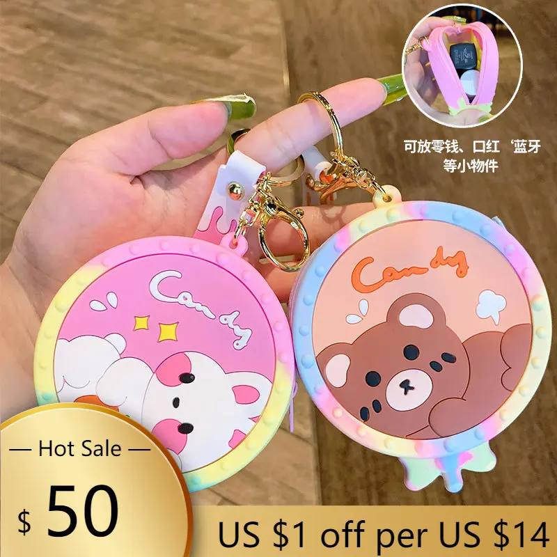 

Cartoon Rat Control Pioneer Silicone Coin Purse Keychain Pendant Earphone Bag Lovely Bag Charm Hanging Key Chain Wholesale Gift