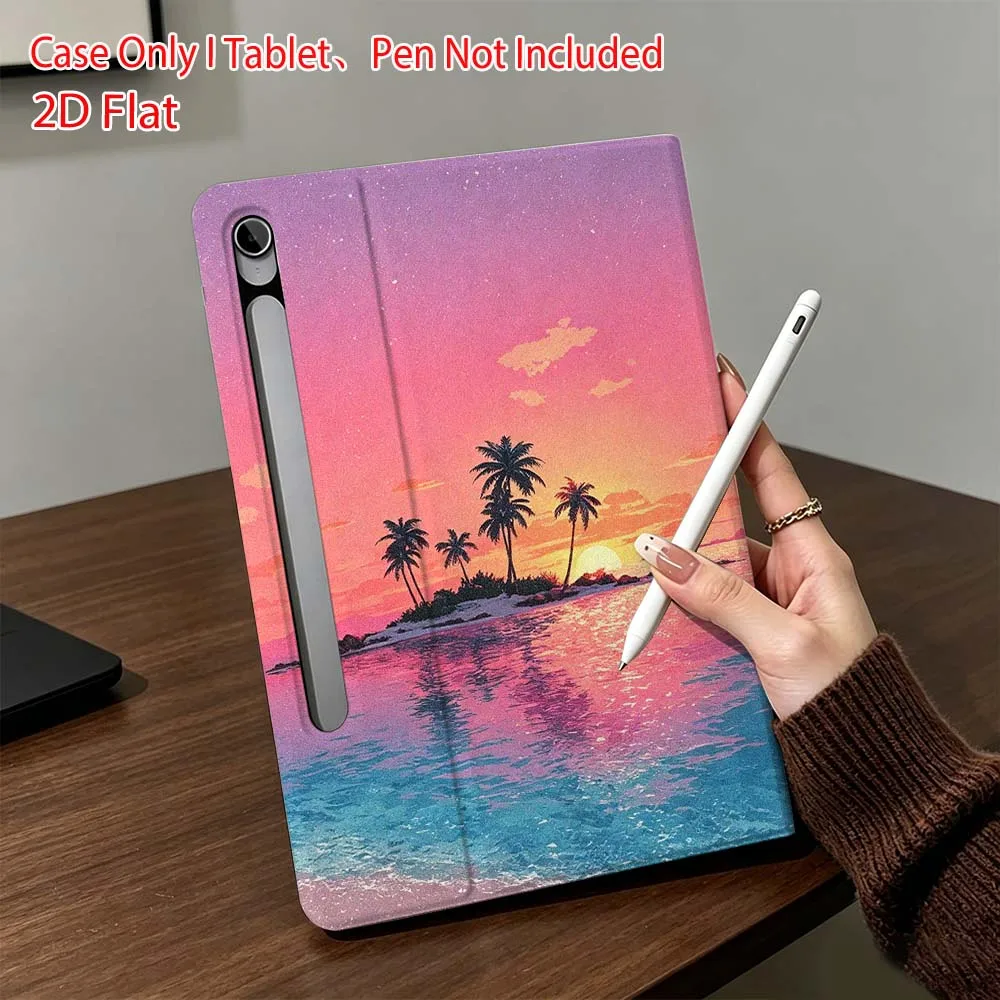 Фото Чехол Sea Breeze Coconut Tree для Samsung Galaxy Tab A7 A8 A9 A11 S6 S7 S8 S9 S10 S11 FE Plus, складной, с функцией автоматического сна/пробуждения для планшета №5