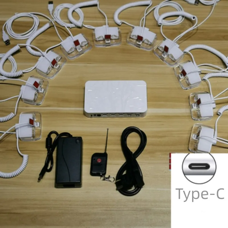 

4, 6, 8, 10 портов, розничная витрина для мерчадайзинга, система безопасности для сотового телефона, открытый дисплей, охранная Противоугонная система сигнализации