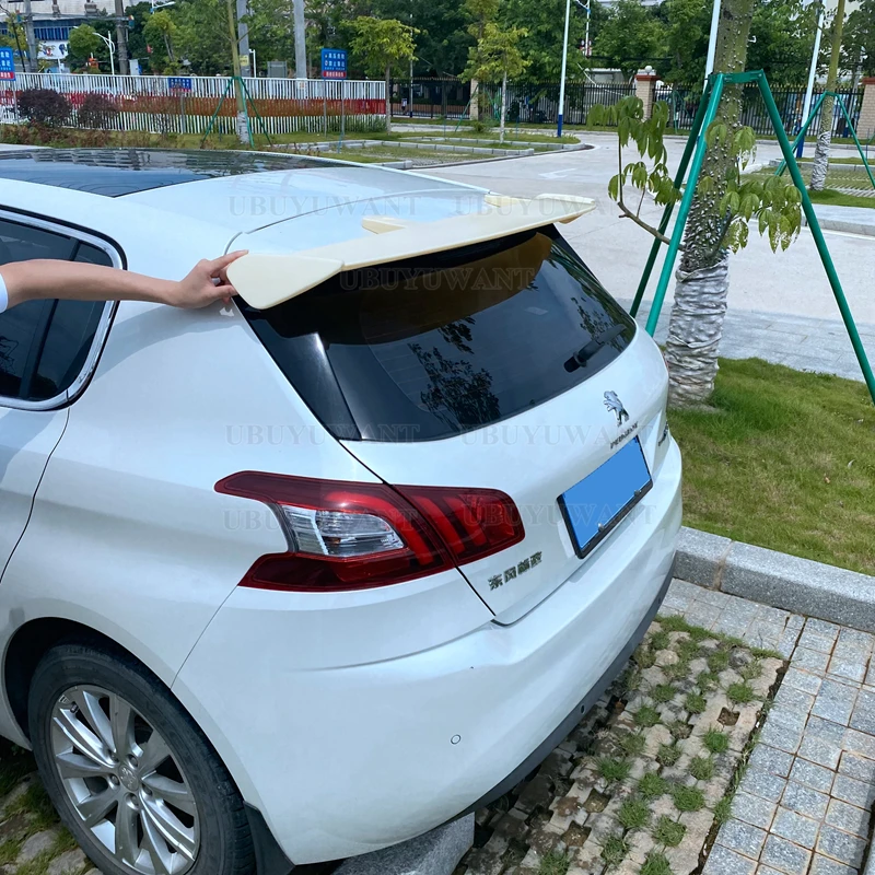 Подходит для 2008-2018 Peugeot 308 спойлер из АБС-пластика углеродного волокна вид