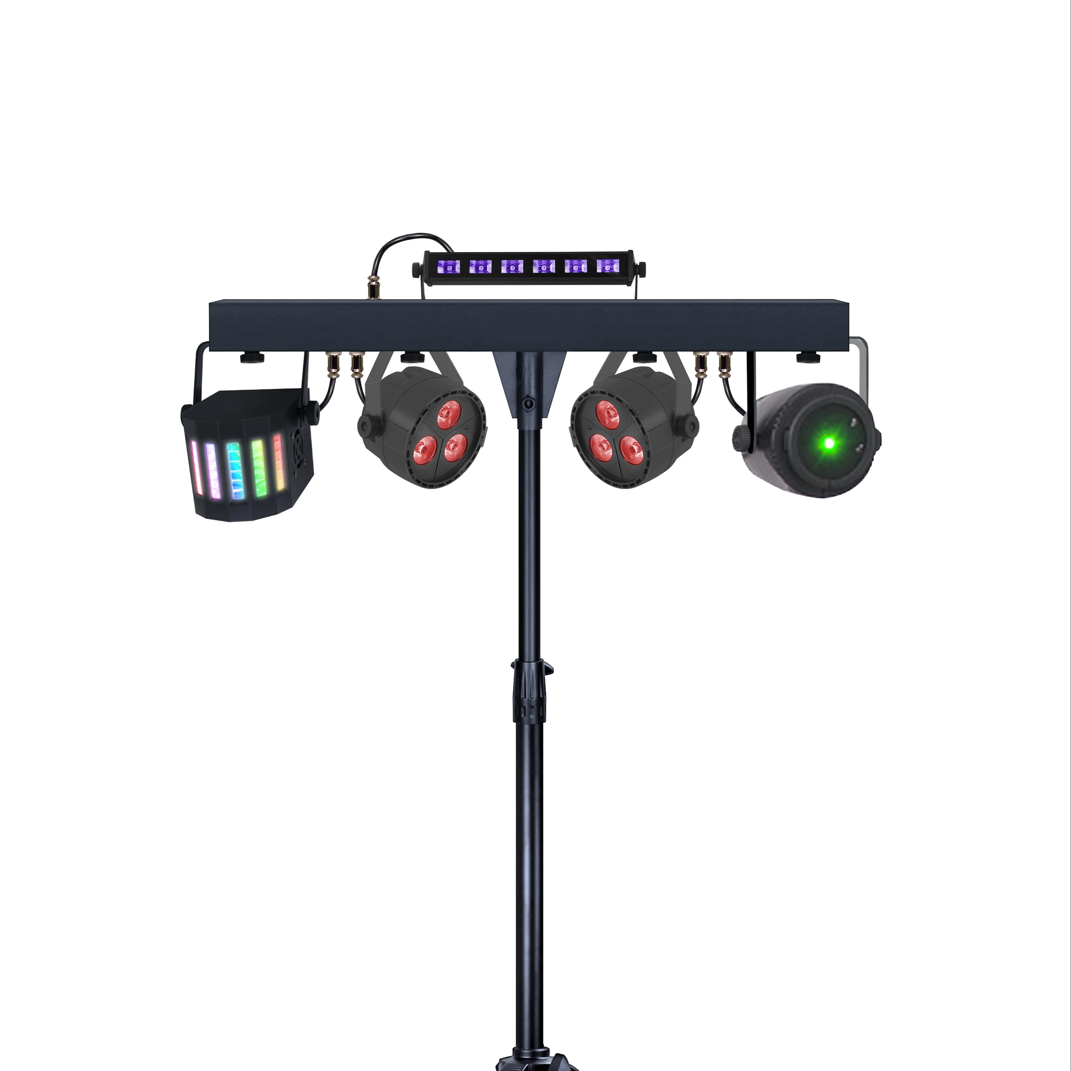 

Multi-effect DJ Disco Lighting Package RGBW 4in1 Par Light and Moonflower Light Kit with Tripod Stand