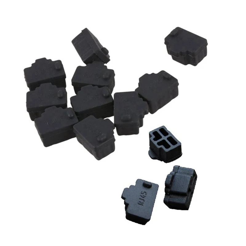 

Black Ethernet Hub Port RJ45 Anti Dust Cover Cap Protector Plug For RJ45 Female Port