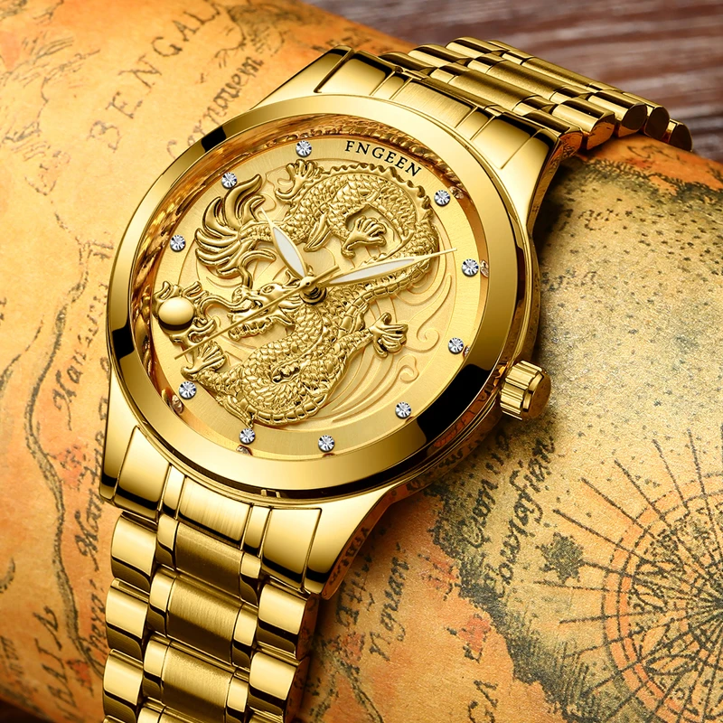 FNGEEN New Women Couple Watch Luminous Quartz Watches Men Waterproof Stainless Steel Strap Quality Gifts For Lovers Wristwatch