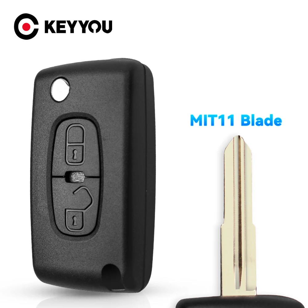 

Чехол для автомобильных ключей KEYYOU, пульт дистанционного управления, новый ключ для Citroen C-Crosser C4, брелок с MIT-11R, 2 кнопки, брелок для Peugeot 4007 ET 4008