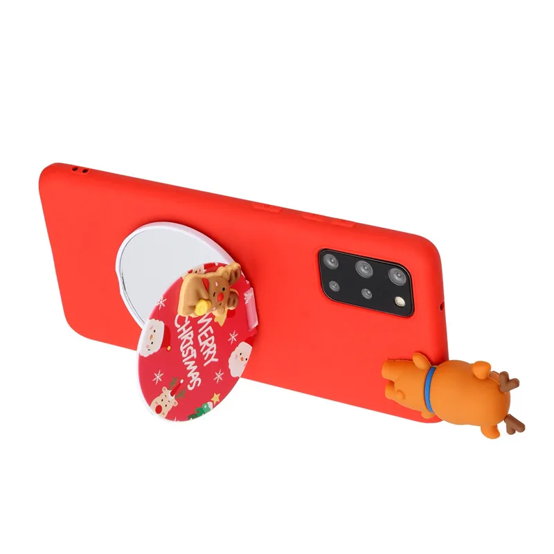 

3D Doll Cute Merry Christmas Santa Reindeer Tree Soft Case For Samsung Galaxy A10 A11 A12 A21 A30 A40 A50 A70 A80 Mirror Cover