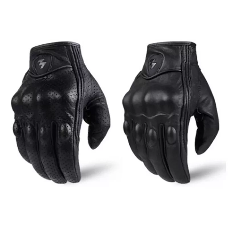 Retro Pursuit Perforated Real Leather Motorcycle Gloves Moto Waterproof Protective Gears Motocross gift |