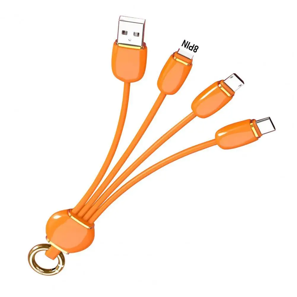 

Convenient Charger Wire 3-in-1 Quick Bayonet Charging Cable Micro USB/Type-C/8Pin Data Sync Charge Cord Keychain
