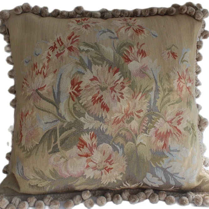 

Подушка Aubusson из 100% шелка ручной работы, плетеная Подушка, 20 х20 дюймов (50 х50 см), без вставки