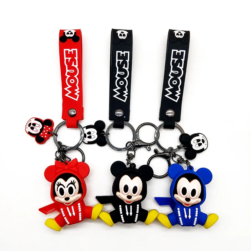 

Cartoon Mickey Mouse Keychain Cute Mickey and Minnie Trendy Cool Doll Drop Glue Keyring Fashion Bag Ornaments Gift Girls Boys