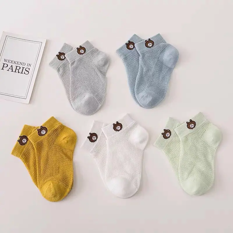

5pairs Kids Socks Summer Thin Comfortable Breathable Cotton Fashion Baby Socks Toddler Boys and Girls for 0-6Y baby boy socks