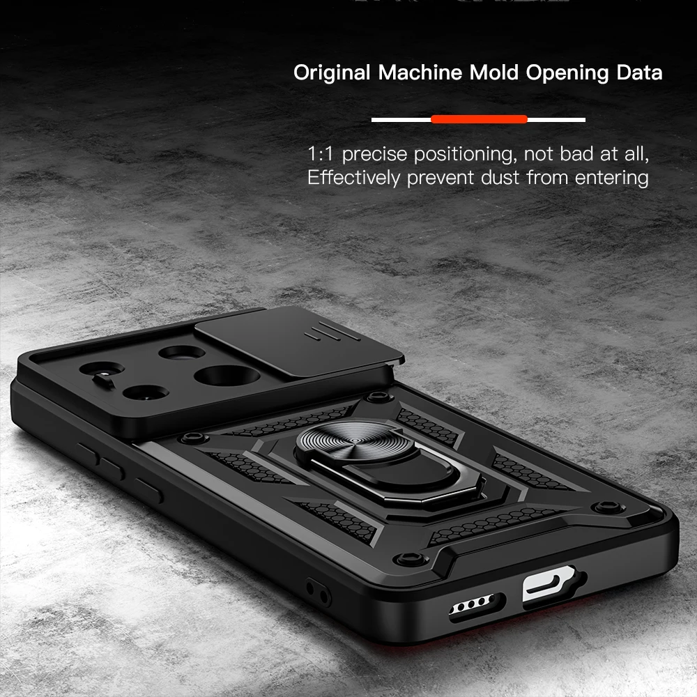 Противоударный чехол KEYSION для Xiaomi POCO X6 Pro M6 защитный с кольцом камеры телефона Redmi