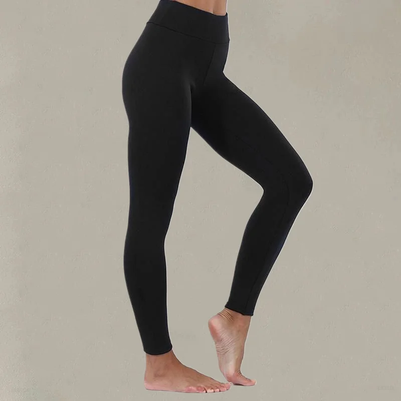 Alobee женские леггинсы новые однотонные базовые винтажные толстые теплые