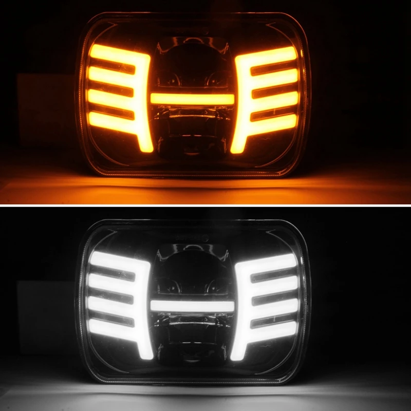 2 шт. 5x7 дюймов фонарь головного света 7x6 лампа с ближним и дальним светом для Jeep YJ