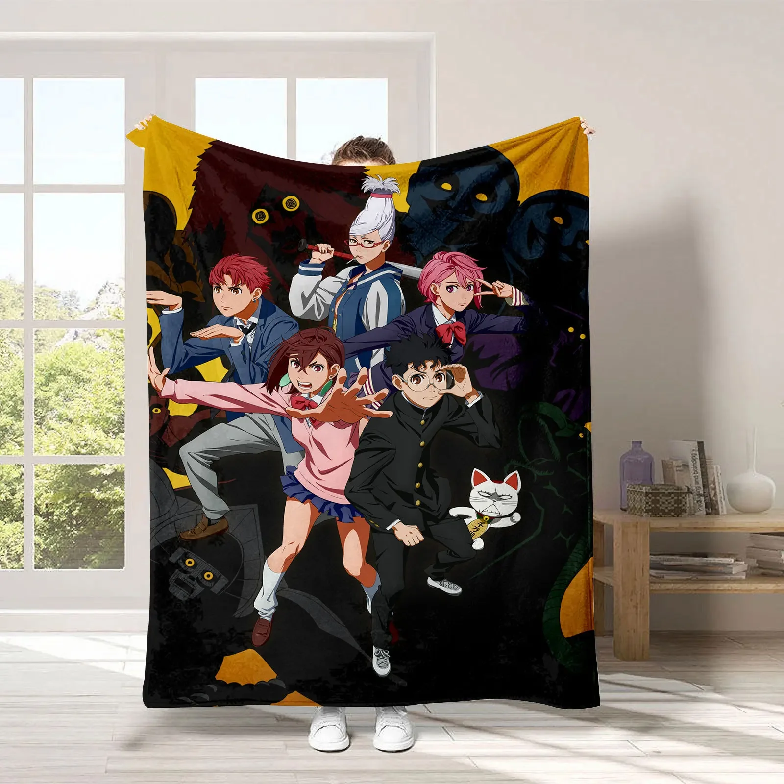 Горячее одеяло в стиле аниме Dandadan мягкий ковер достаточно дивана кемпинга