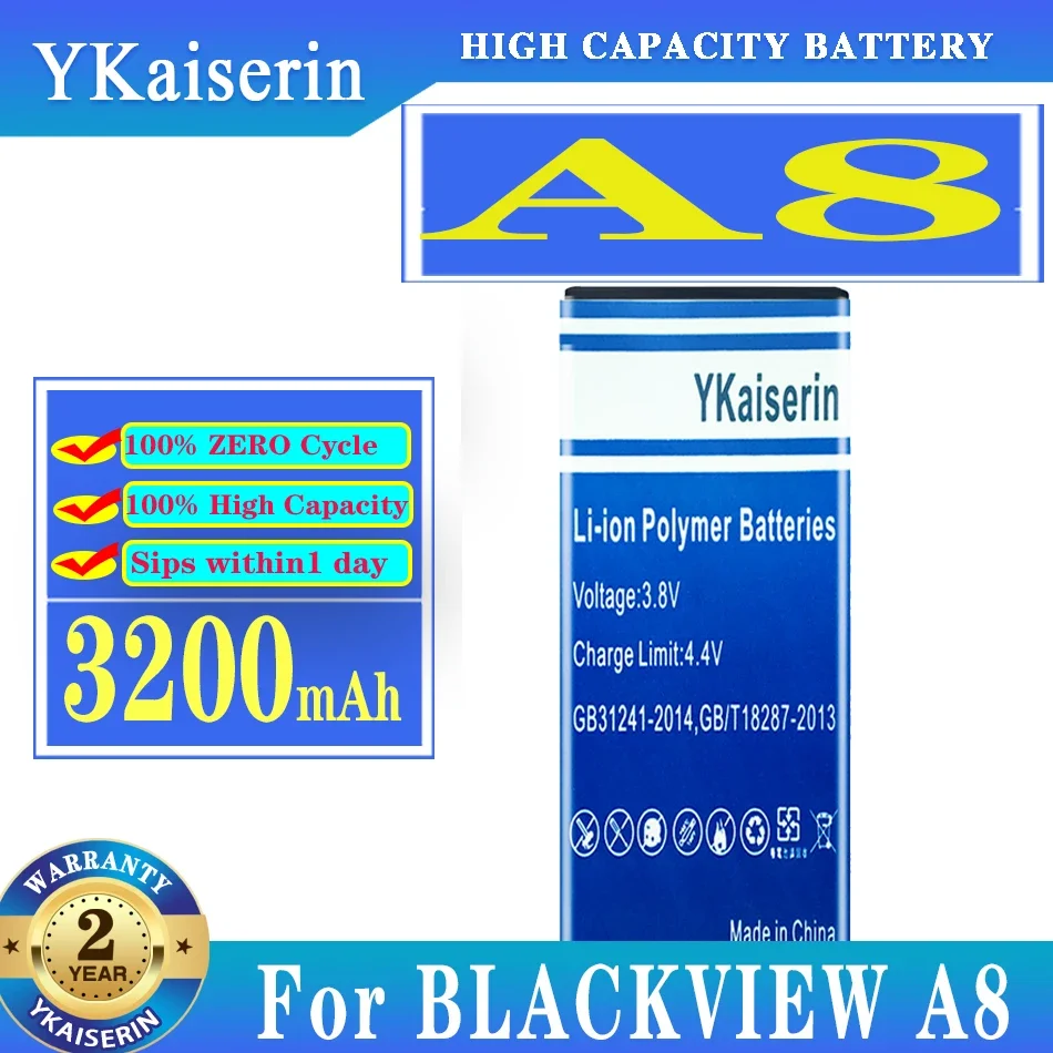 

YKaiserin A8 3200mAh Replacement Battery For BLACKVIEW A8 High Capacity Battery +Track Code