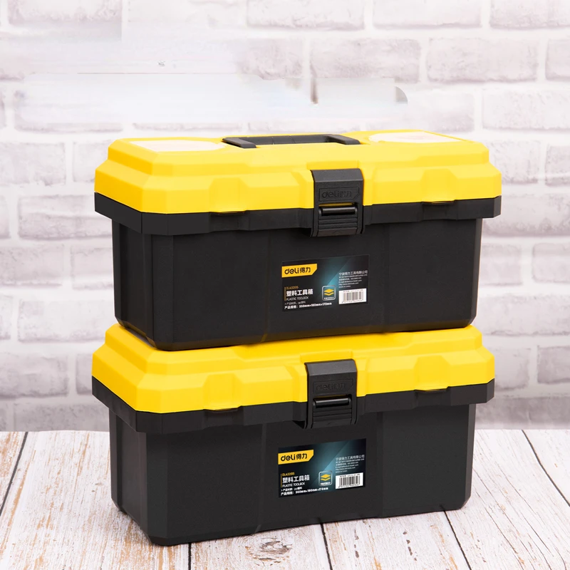 12.5/15 Inch Double Layer Tool Box Storage Multifunction Workers Portable Organizers Case with Handle Household Parts Storage