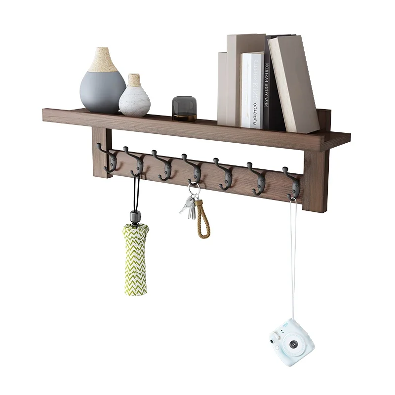 

Zl Solid Wood Hanger Wall-Mounted Wooden Wall-Mounted Wall Punch-Free Wall-Mounted