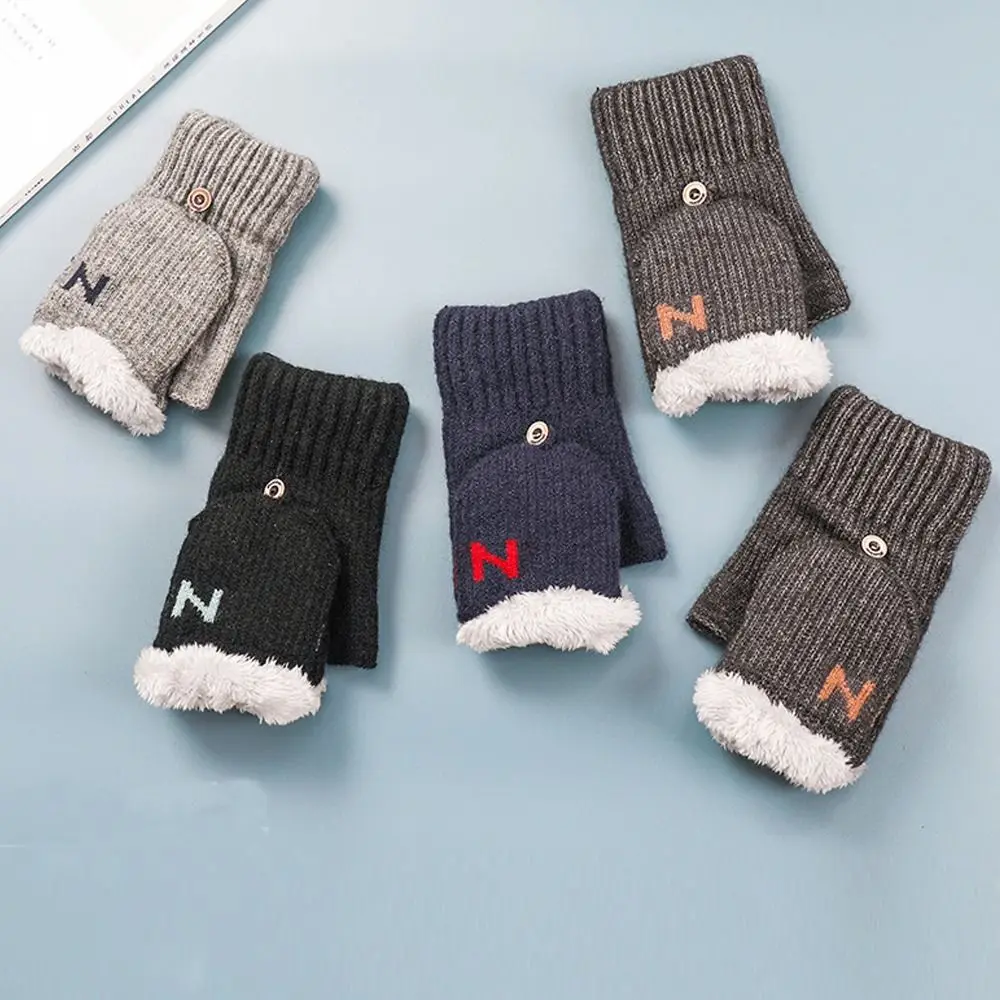 

Плотные плюшевые теплые перчатки, вязаные перчатки с открытыми пальцами для сенсорного экрана, перчатки с защитой от холода, перчатки с открытыми пальцами для осени и зимы