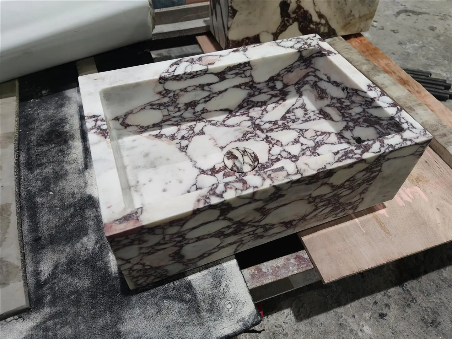 Мраморная квадратная раковина для мытья рук Calcutta Viola Calacatta ванной комнаты