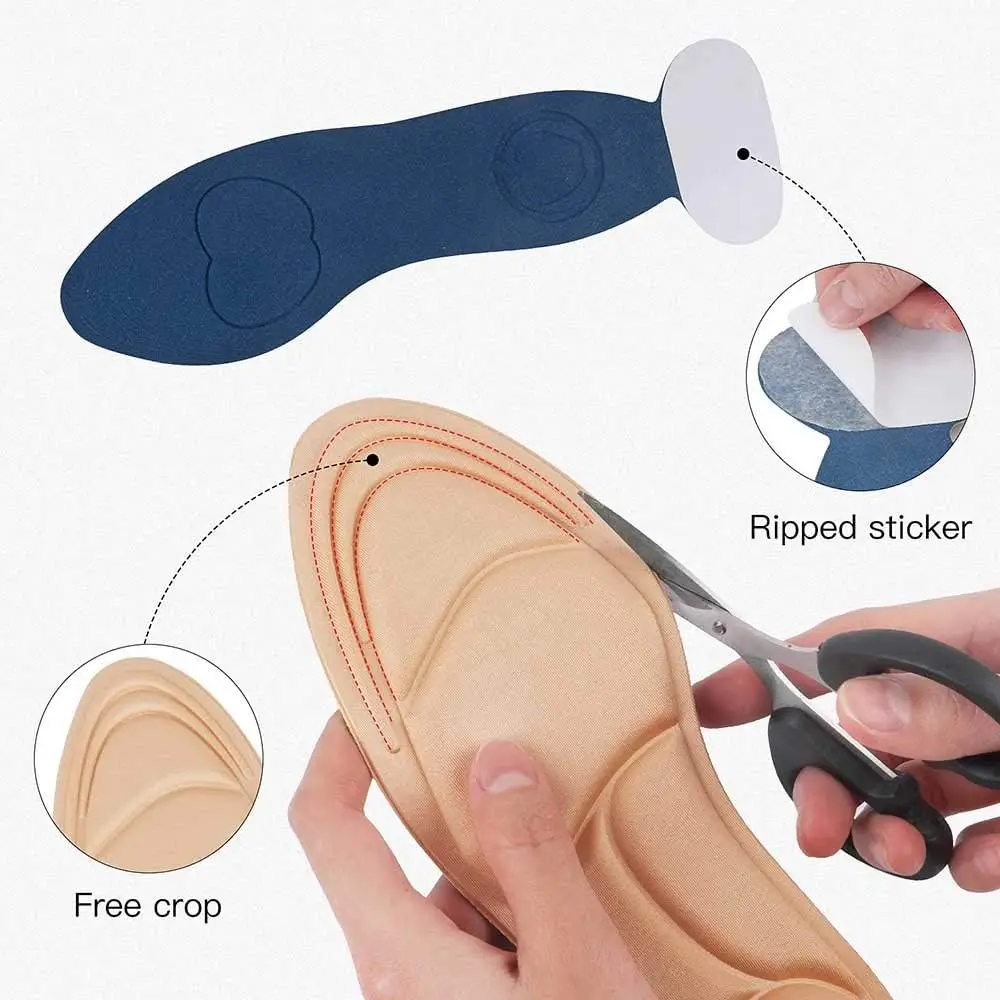 Shoe Insoles Women Breathable High Heel Inserts Cushion Inserts Shoes Pads Insole Sponge Barefoot Comfort Insoles