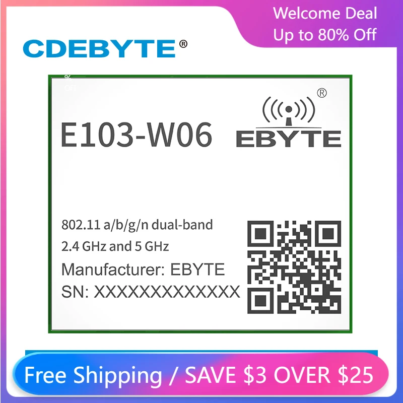 

CC3235SF двухчастотный 2,4 ГГц 5,8 ГГц Wi-Fi модуль беспроводные фиксированные приемники приемник SMD E103-W06 MQTT IoT пульт дистанционного управления