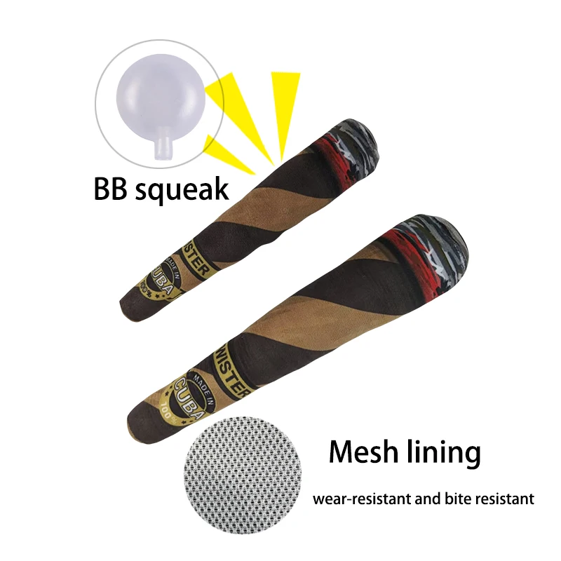 Забавные интерактивные игрушки для собак - дизайн сигар плюшевые скрипучие