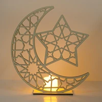 2022 eid mubarak moon lamps wooden star moon led lights islamic muslims party supplies ramadan table decorations for home