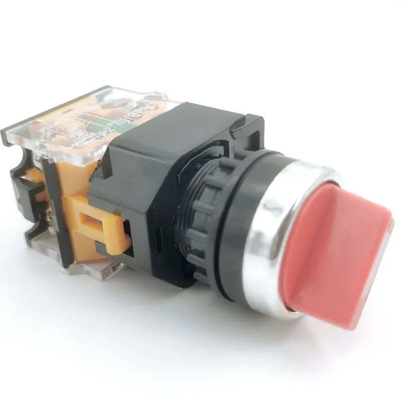 Поворотный переключатель La38-11x2/X3, 22 мм, мгновенная блокировка, 2 / 3 положения, 10a40, 0 В, с ключом, красный, зеленый, черный